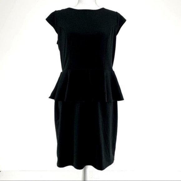 MOSSIMO / Black Peplum Dress / Large - Picture 1 of 11